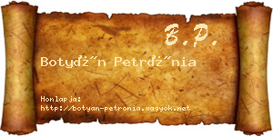 Botyán Petrónia névjegykártya